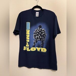 #379 Free People x Junk Food Clothing Navy Blue Pink Floyd Tee Medium